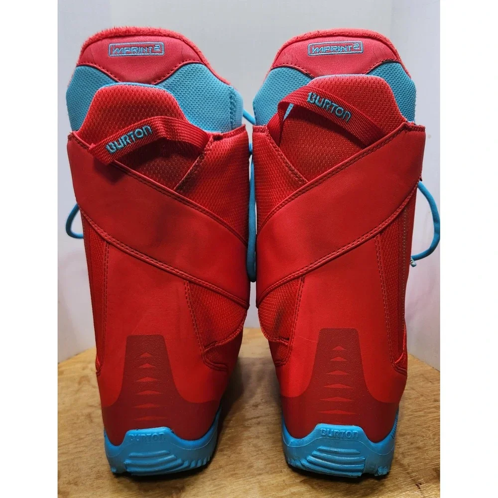 Burton Rampant Snowboard Boots Mens Red Blue Lace Up Freestyle Park Riding